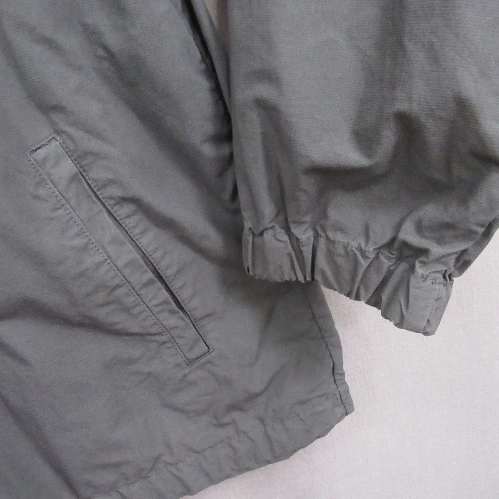 Gap‎ Mens Bomber Jacket L Gray Snap Button Lightweight Drawstring Hem